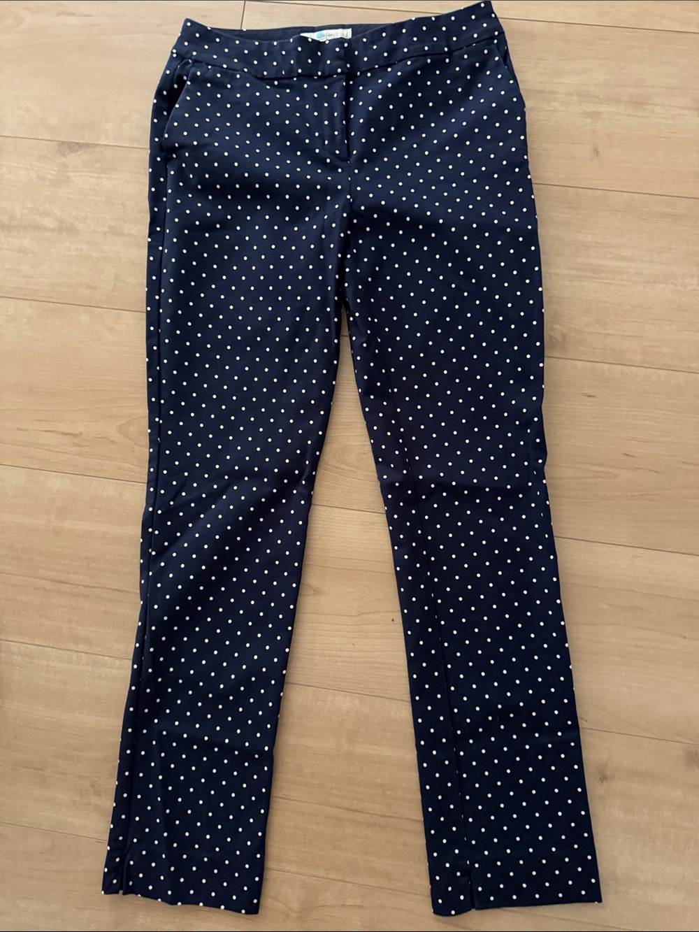 Boden Navy and White Polka Dot pants